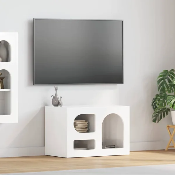 Meuble TV ELST 60 x 35 x 40 cm Blanc brillant Bois d'ingénierie
