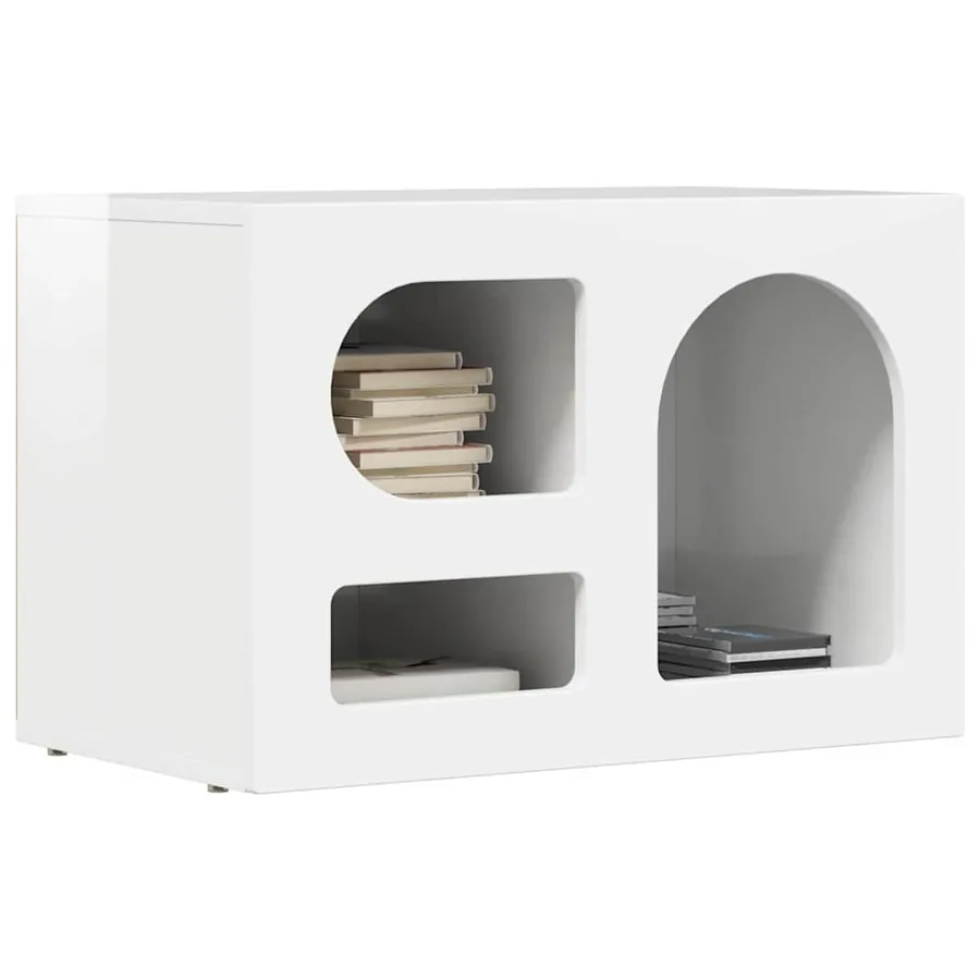 Meuble TV ELST 60 x 35 x 40 cm Blanc brillant Bois d'ingénierie - 3