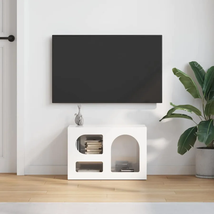 Meuble TV ELST 60 x 35 x 40 cm Blanc brillant Bois d'ingénierie - 4