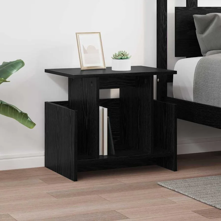 Meuble TV Chêne noir 50 x 35 x 45 cm Bois d'ingénierie - 4