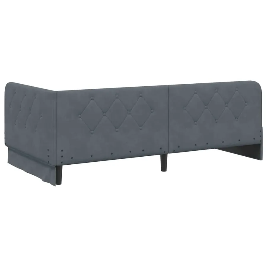 Cadre de lit d'angle Gris foncé 100 x 200 cm Velours - 9