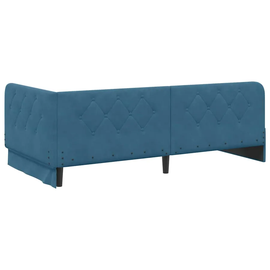 Cadre de lit d'angle Bleu 100 x 200 cm Velours - 9