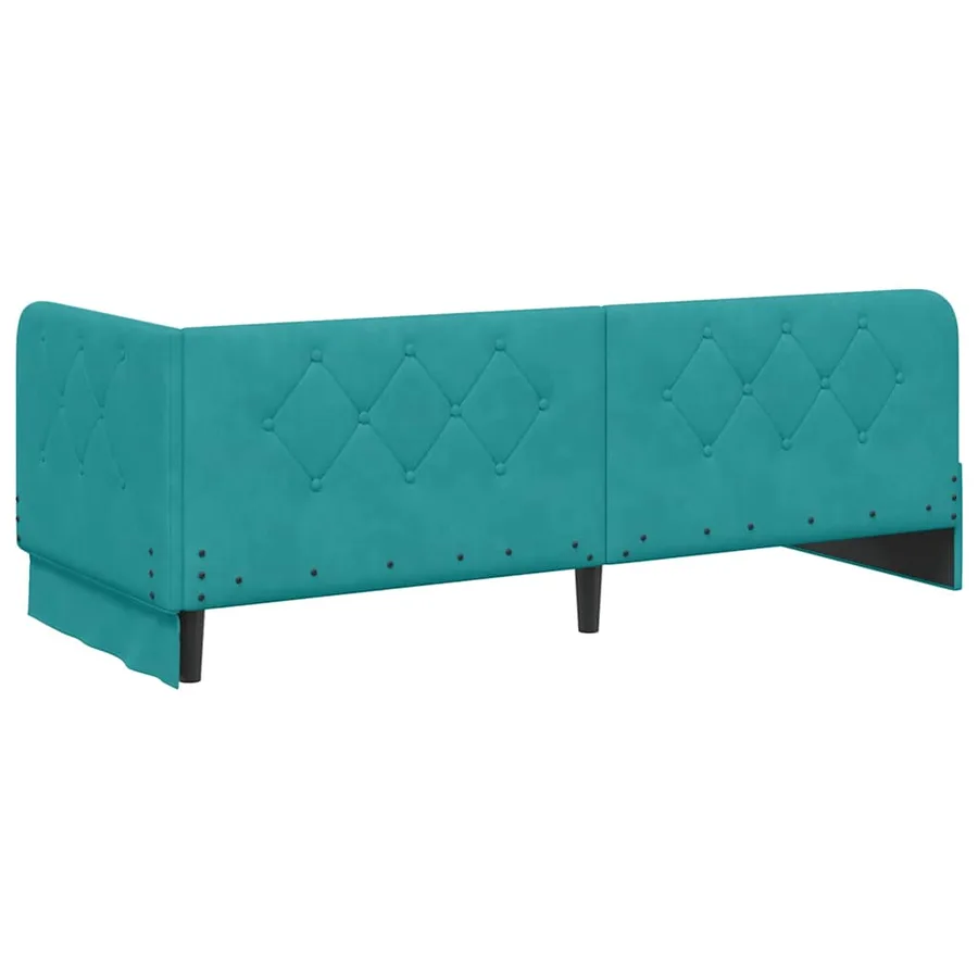 Cadre de lit d'angle Turquoise 80 x 200 cm Velours - 9