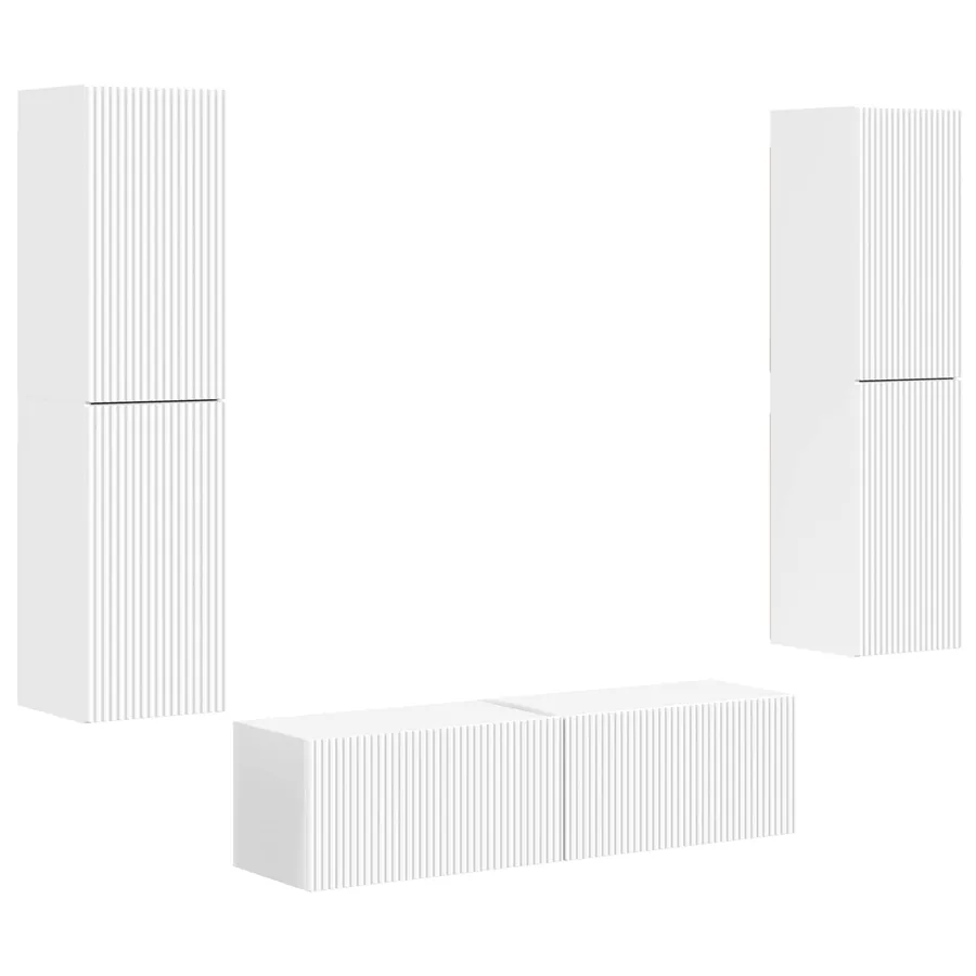Ensemble meuble TV 6 pcs Blanc Bois d'ingénierie - 2