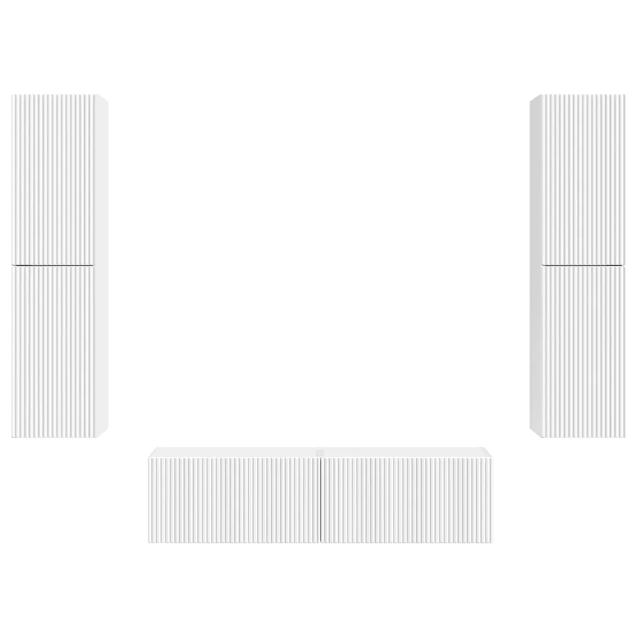 Ensemble meuble TV 6 pcs Blanc Bois d'ingénierie - 7