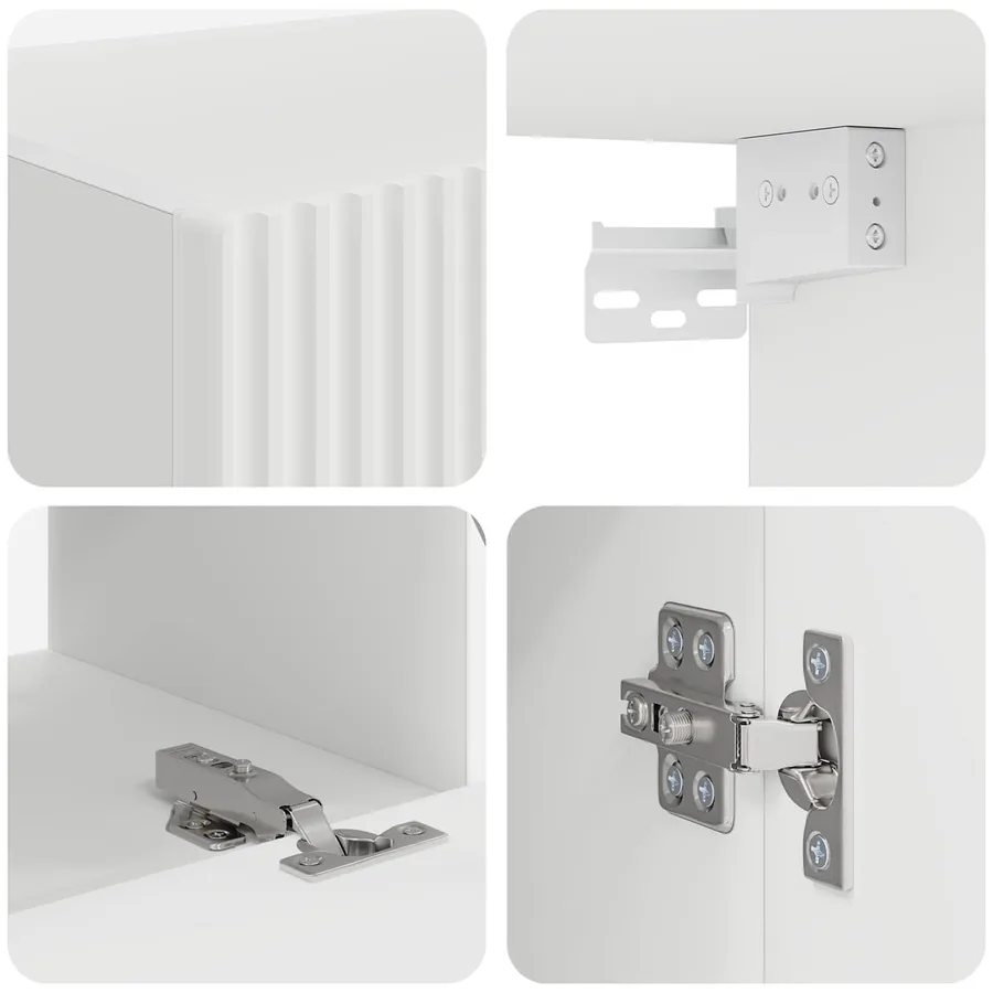 Ensemble meuble TV 6 pcs Blanc Bois d'ingénierie - 9