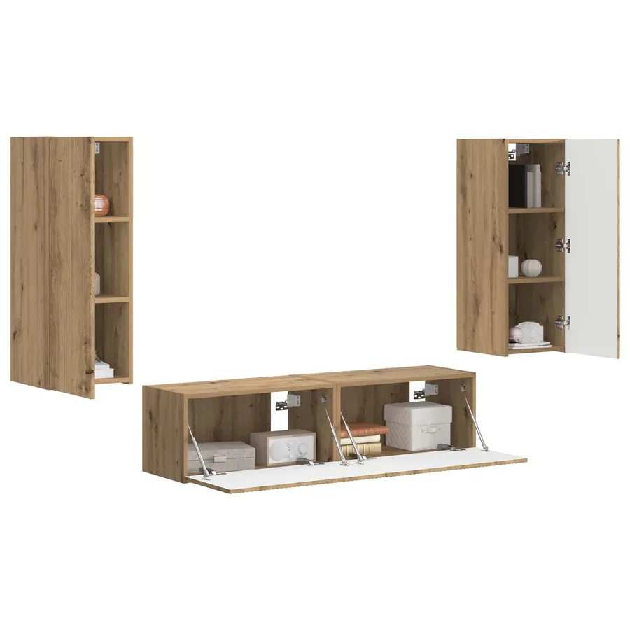 Ensemble meuble TV 2 pcs Chêne artisanal Bois d'ingénierie - 3