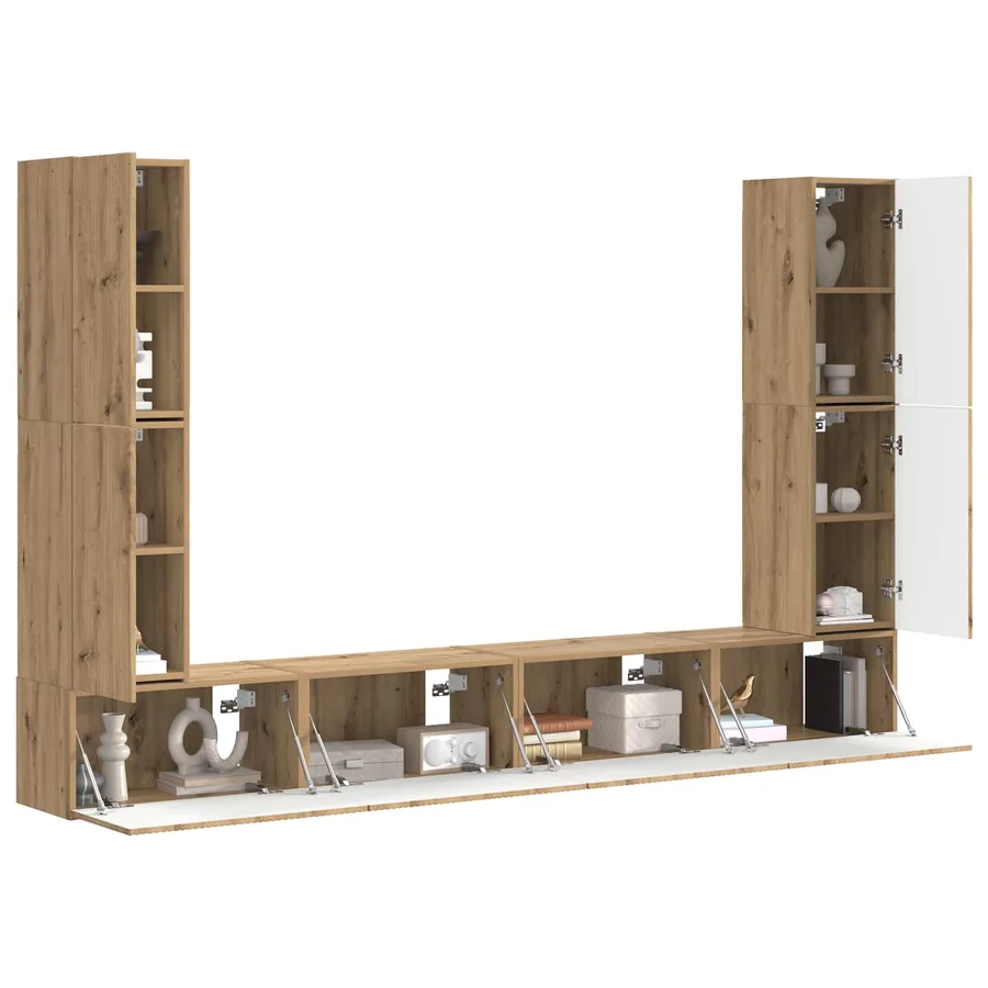 Ensemble meuble TV 8 pcs Chêne artisanal Bois d'ingénierie - 3