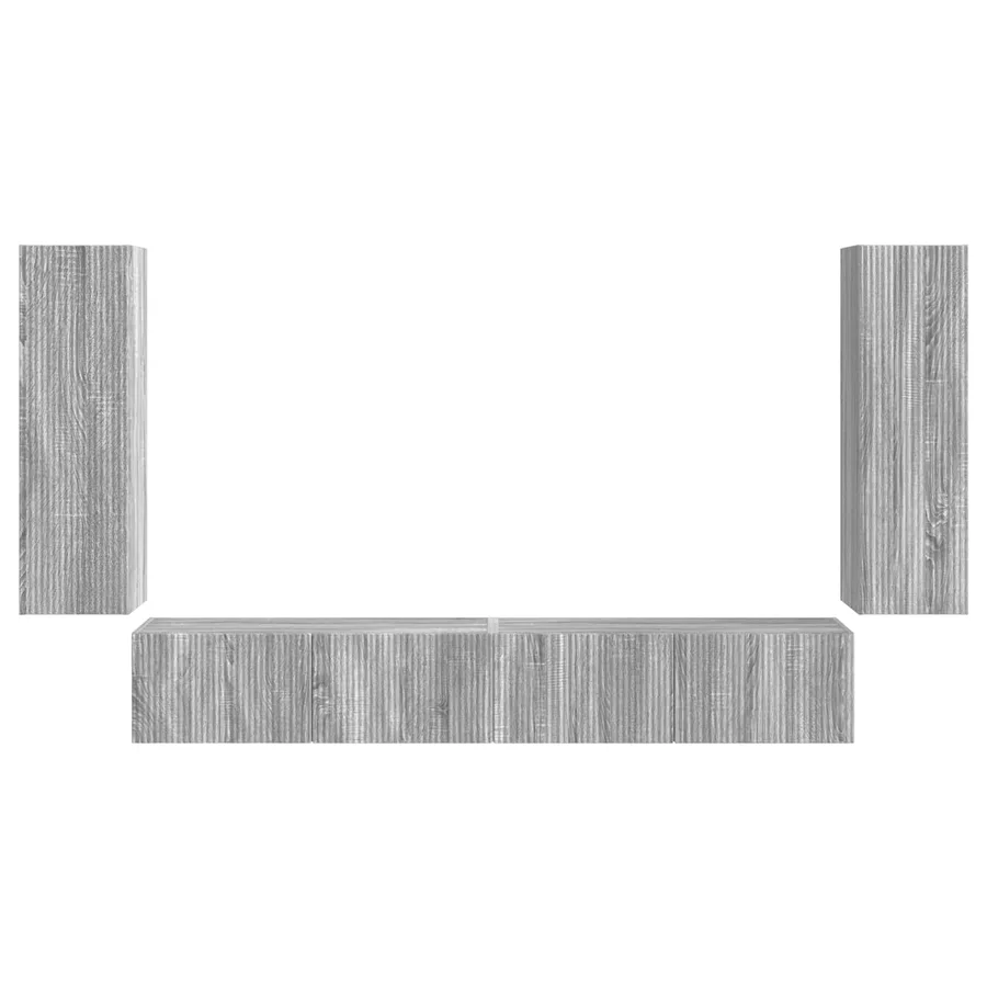 Ensemble de meuble TV mural 4 pcs Gris Sonoma Bois d'ingénierie - 7