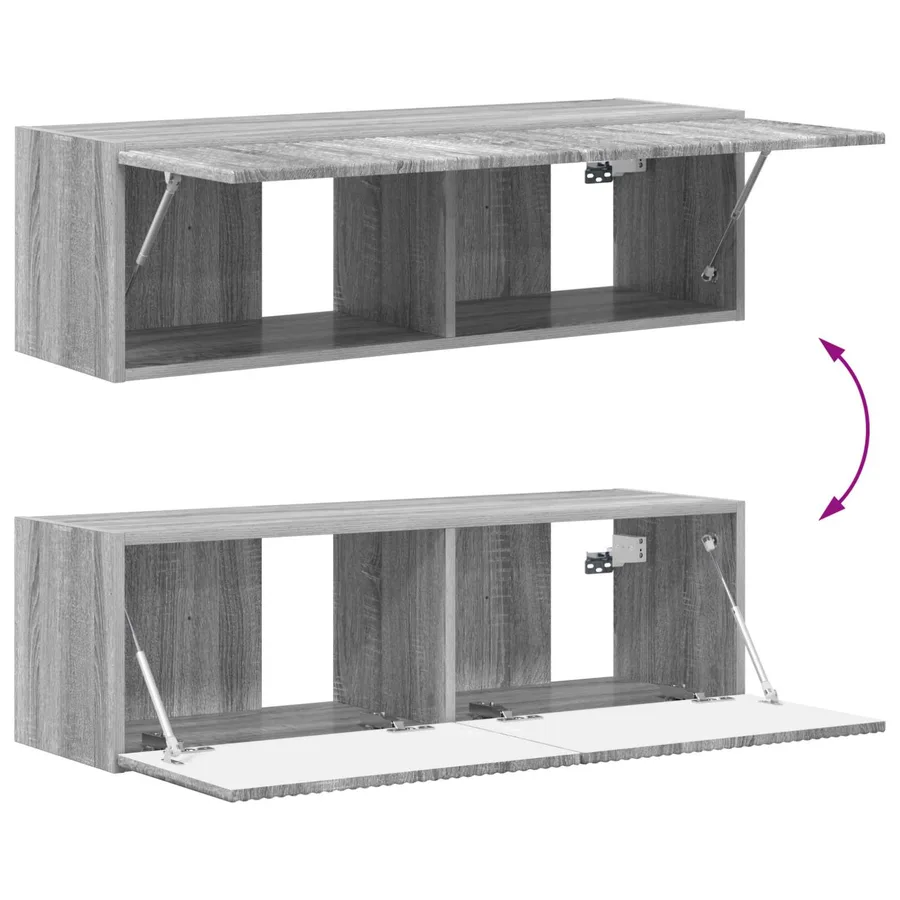 Ensemble de meuble TV mural 4 pcs Gris Sonoma Bois d'ingénierie - 8