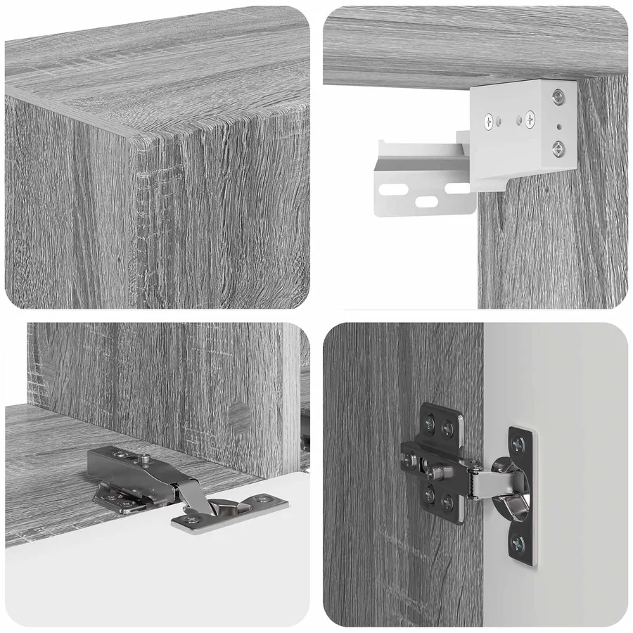 Ensemble de meuble TV mural 4 pcs Gris Sonoma Bois d'ingénierie - 9