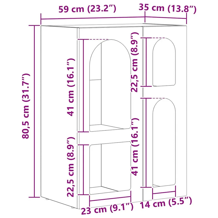 Buffet ELST Chêne fumé 59 x 35 x 80,5 cm Bois d'ingénierie - 12