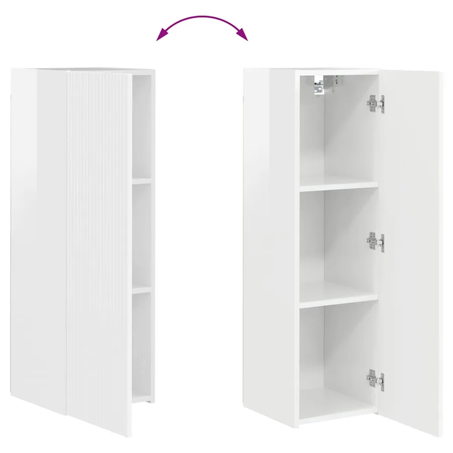 Meuble TV mural 2 pcs Blanc Brillant 30 x 31 x 100 cm - 13
