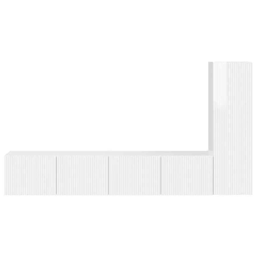 Ensemble meuble TV 3 pcs Blanc brillant Bois d'ingénierie - 7