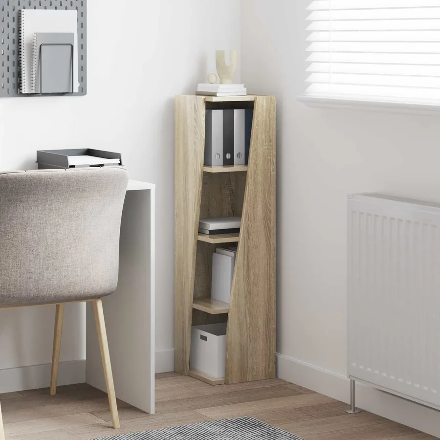Meuble d'angle Chêne Sonoma 27,5x27x102cm Bois d'ingénierie - 4