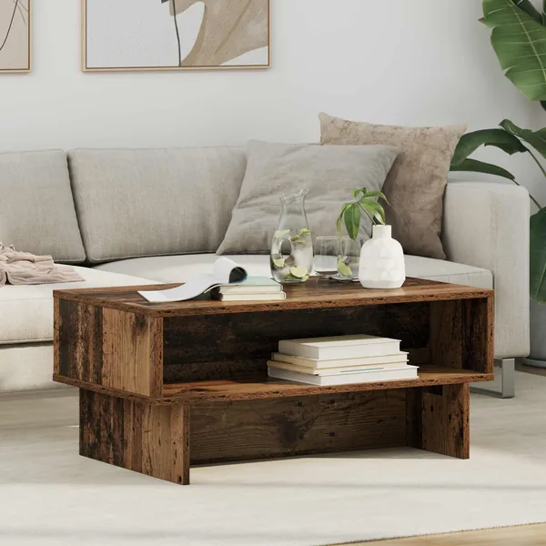 Table basse Bois ancien 80 x 46 x 35 cm Bois d'ingénierie
