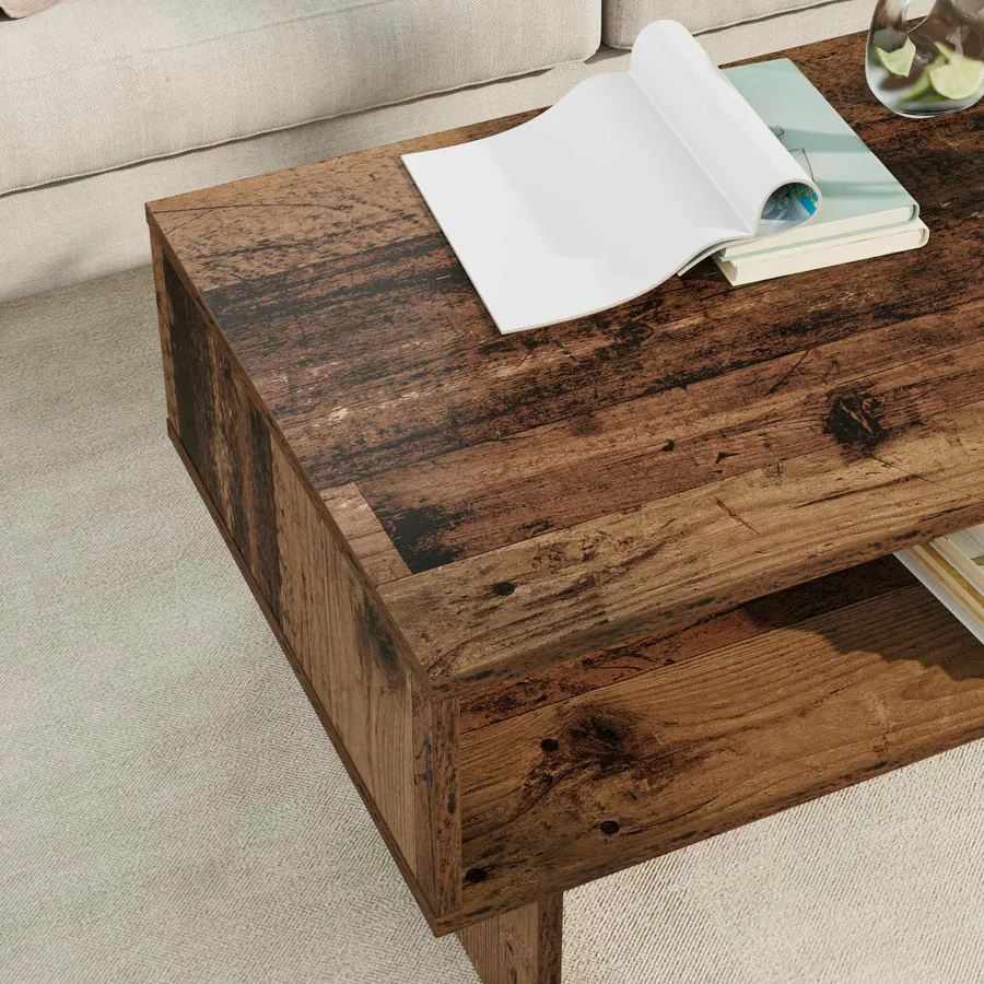 Table basse Bois ancien 80 x 46 x 35 cm Bois d'ingénierie - 4