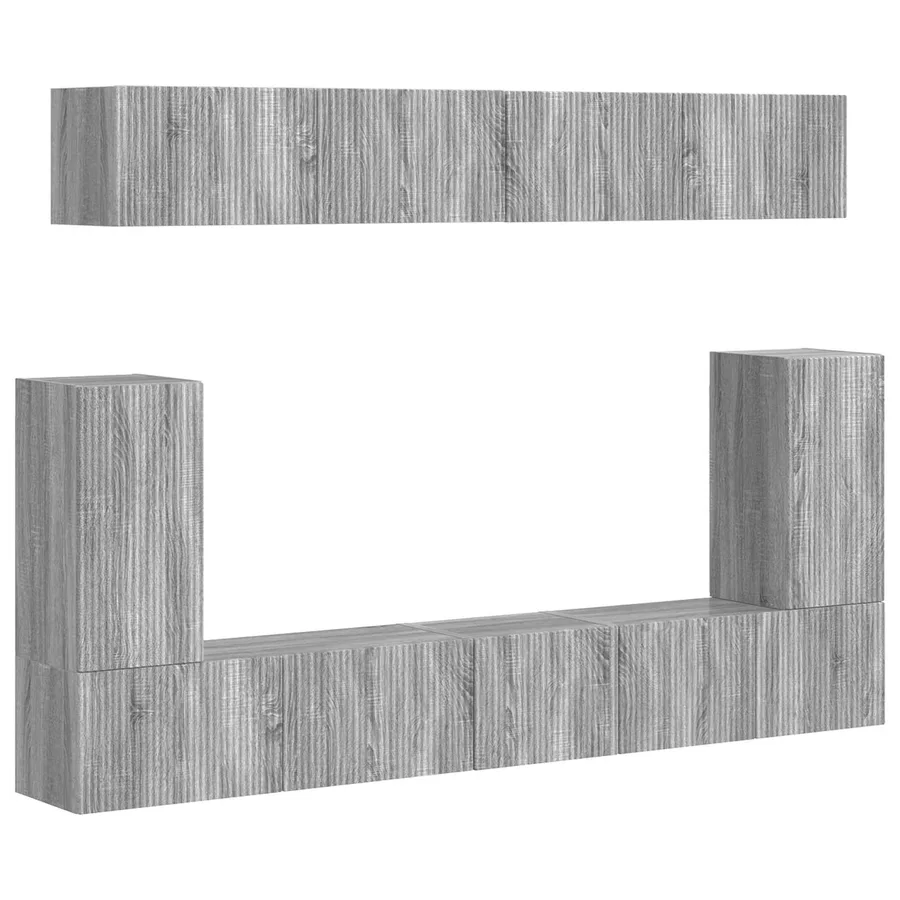 Ensemble meuble TV 5 pcs Gris Sonoma Bois d'ingénierie - 2