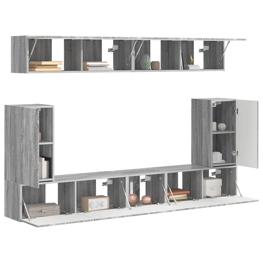 Ensemble meuble TV 5 pcs Gris Sonoma Bois d'ingénierie - 3