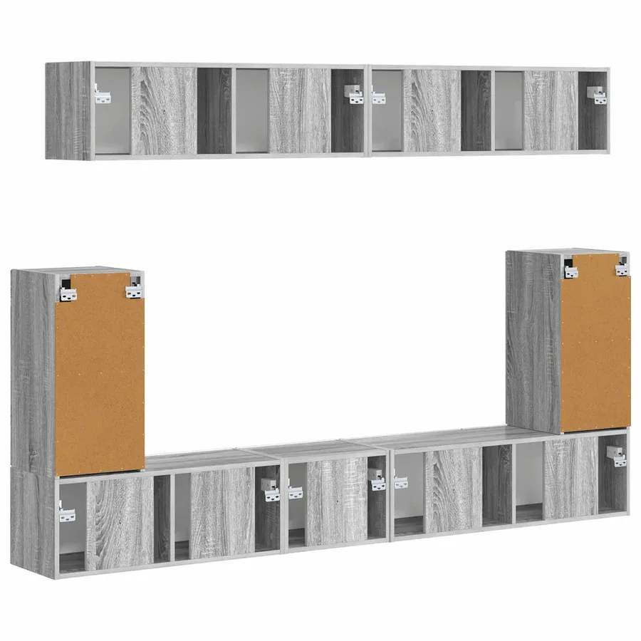 Ensemble meuble TV 5 pcs Gris Sonoma Bois d'ingénierie - 8