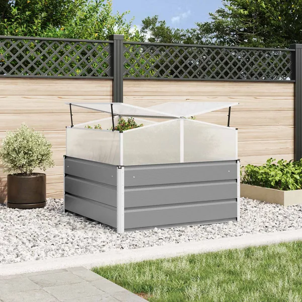 Jardinière Gris clair 100 x 100 x 77 cm Acier galvanisé