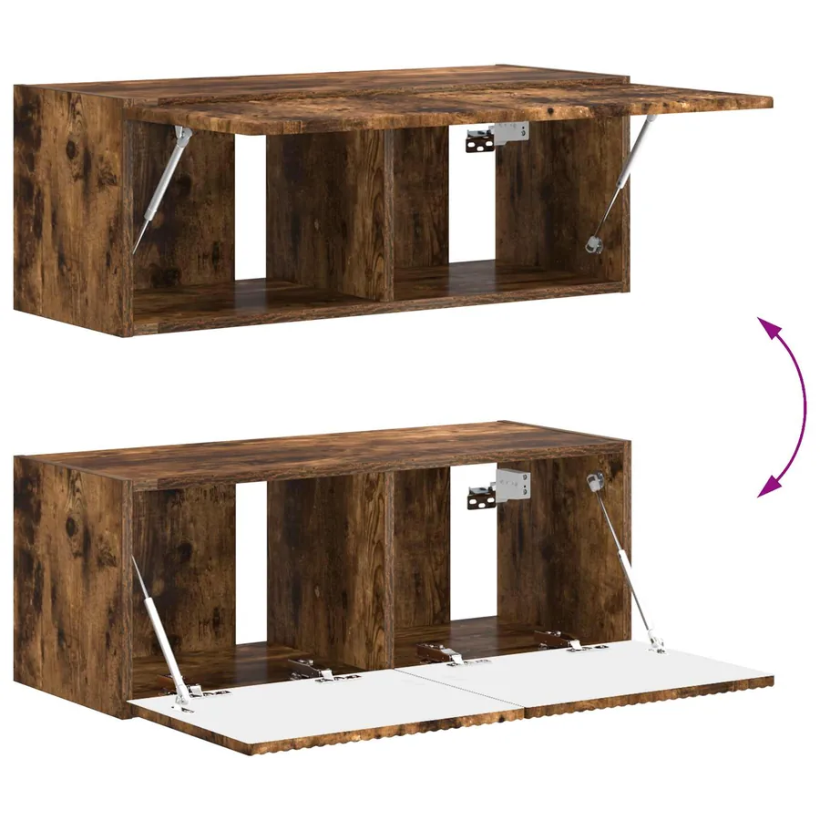 Ensemble meuble TV 4 pcs Chêne fumé Bois d'ingénierie - 11