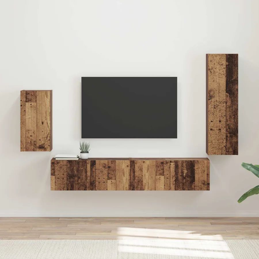 Ensemble meuble TV 4 pcs Bois ancien Bois d'ingénierie