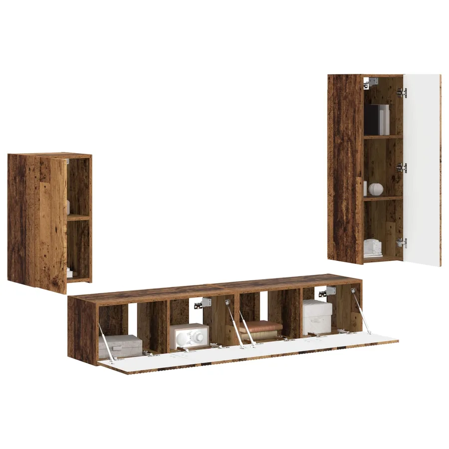 Ensemble meuble TV 4 pcs Bois ancien Bois d'ingénierie - 3