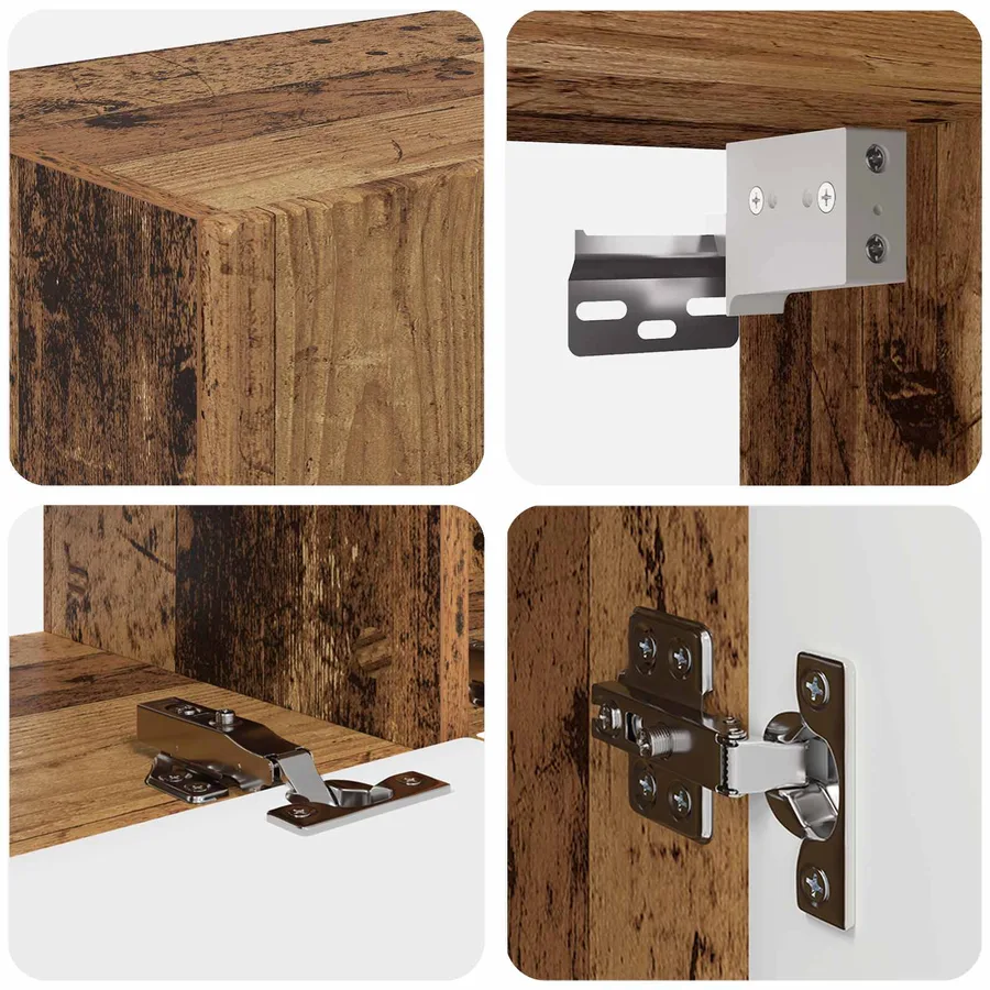 Ensemble meuble TV 4 pcs Bois ancien Bois d'ingénierie - 8