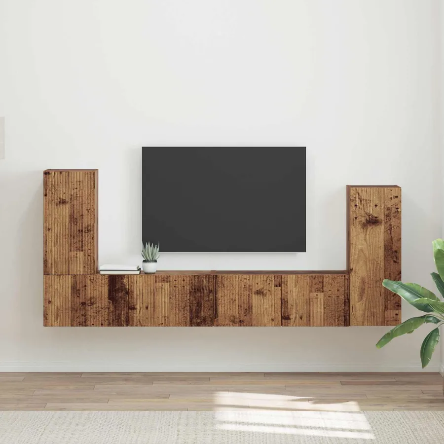 Ensemble meuble TV 4 pcs Bois Ancien Bois d'ingénierie