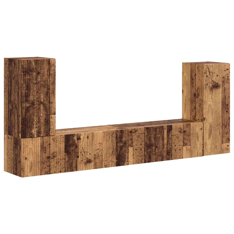 Ensemble meuble TV 4 pcs Bois Ancien Bois d'ingénierie - 2