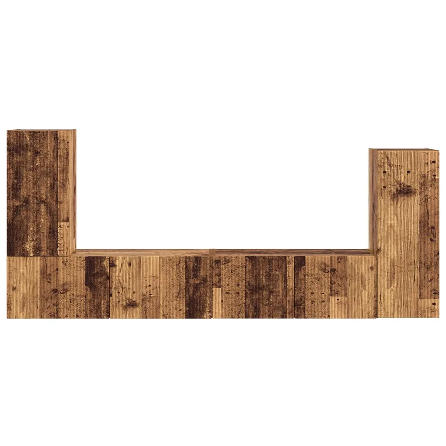 Ensemble meuble TV 4 pcs Bois Ancien Bois d'ingénierie - 9
