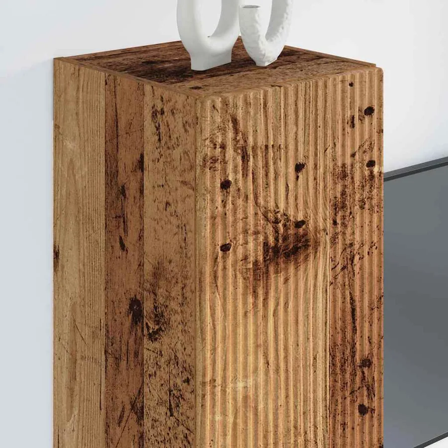 Meuble TV mural Bois Ancien 30 x 31 x 80 cm Bois d'ingénierie - 4