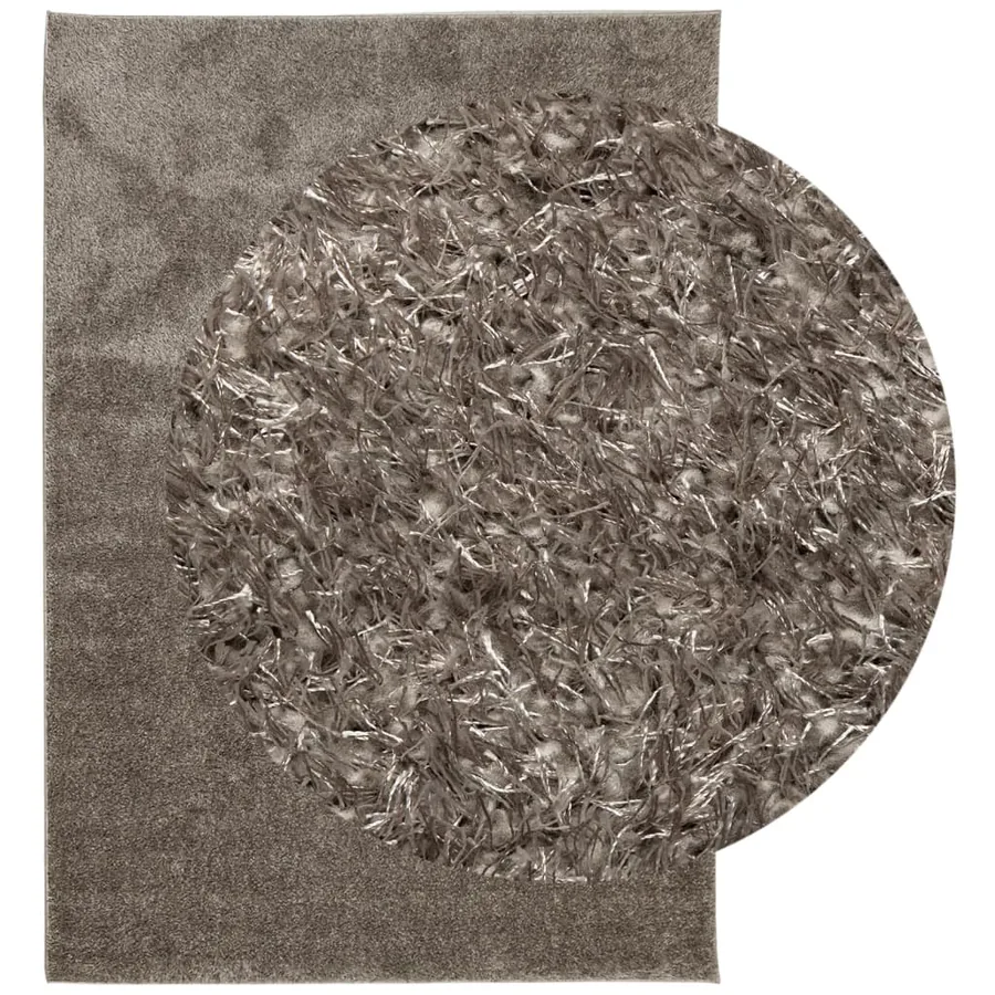 Tapis ISTAN à poils longs aspect brillant gris 160x230 cm - 3