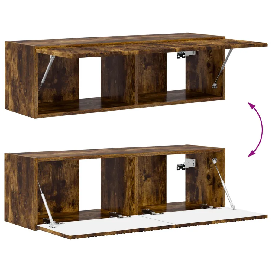 Ensemble meuble TV 3 pcs Chêne fumé Bois d'ingénierie - 12