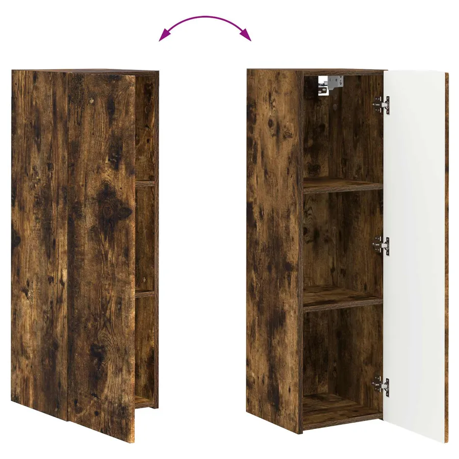 Ensemble meuble TV 3 pcs Chêne fumé Bois d'ingénierie - 13