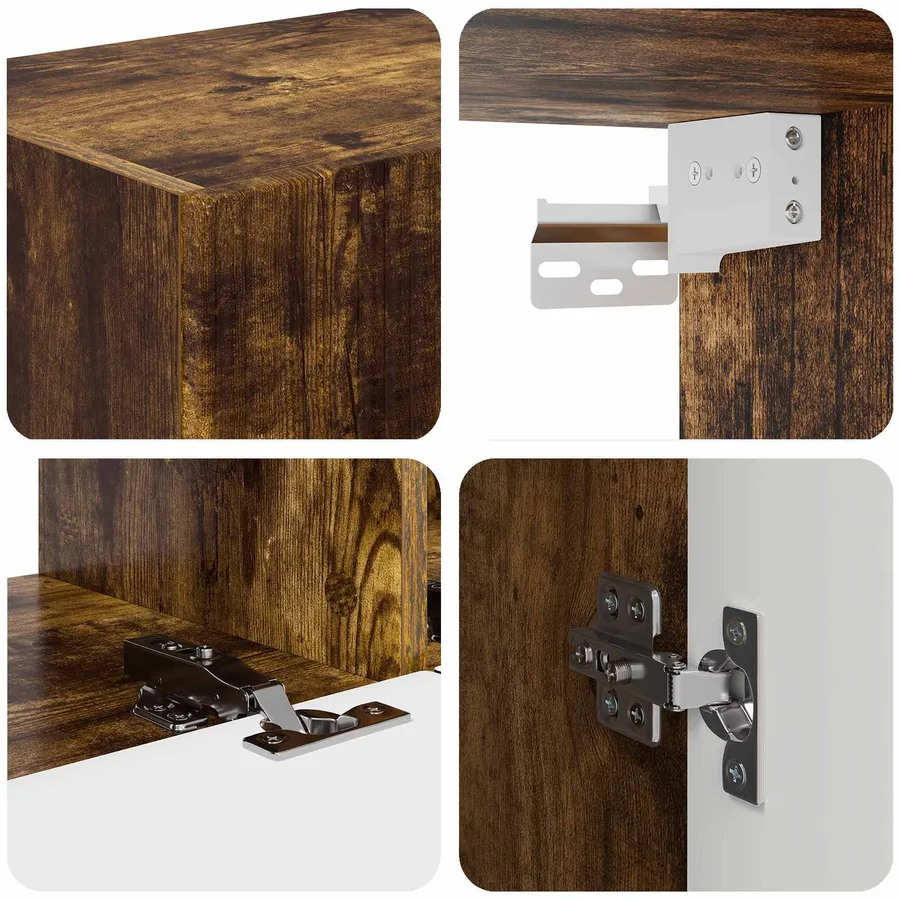 Ensemble meuble TV 3 pcs Chêne fumé Bois d'ingénierie - 8