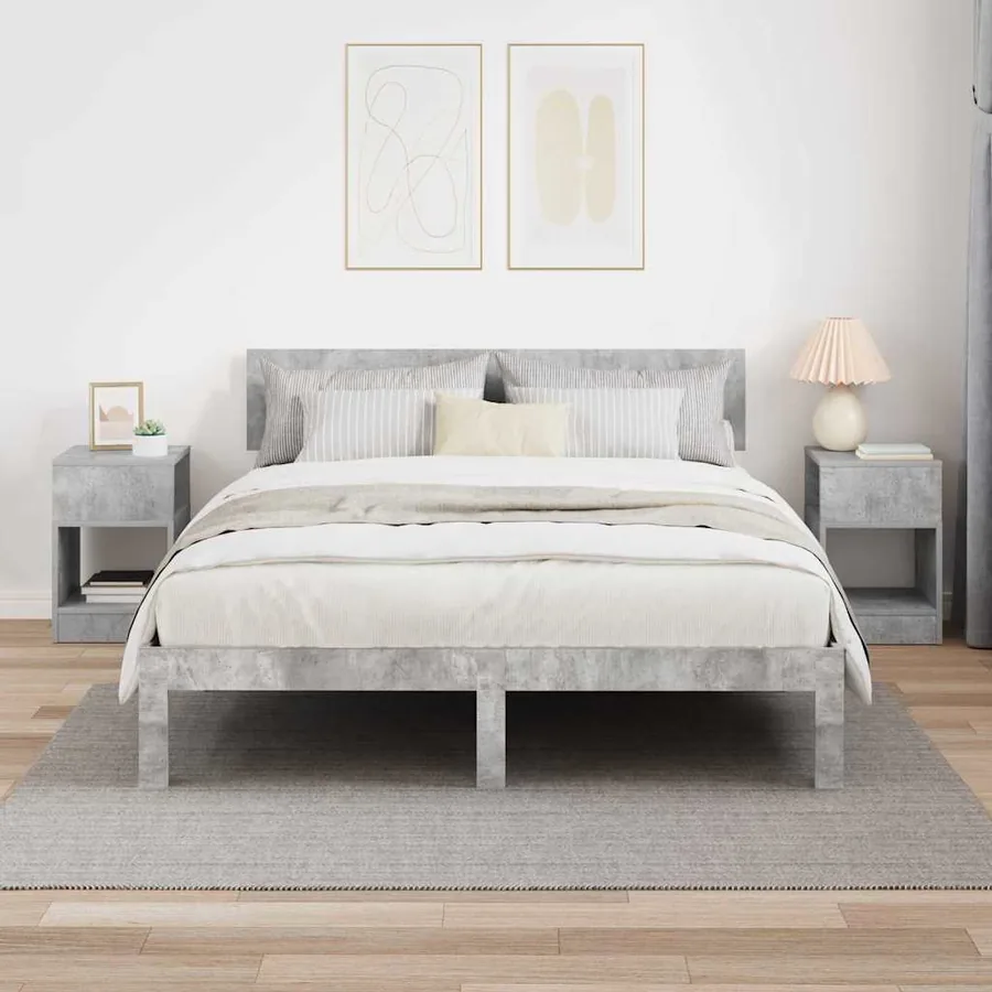 Table d'appoint 2 pcs Gris béton 30,5 x 30 x 45 cm - 4