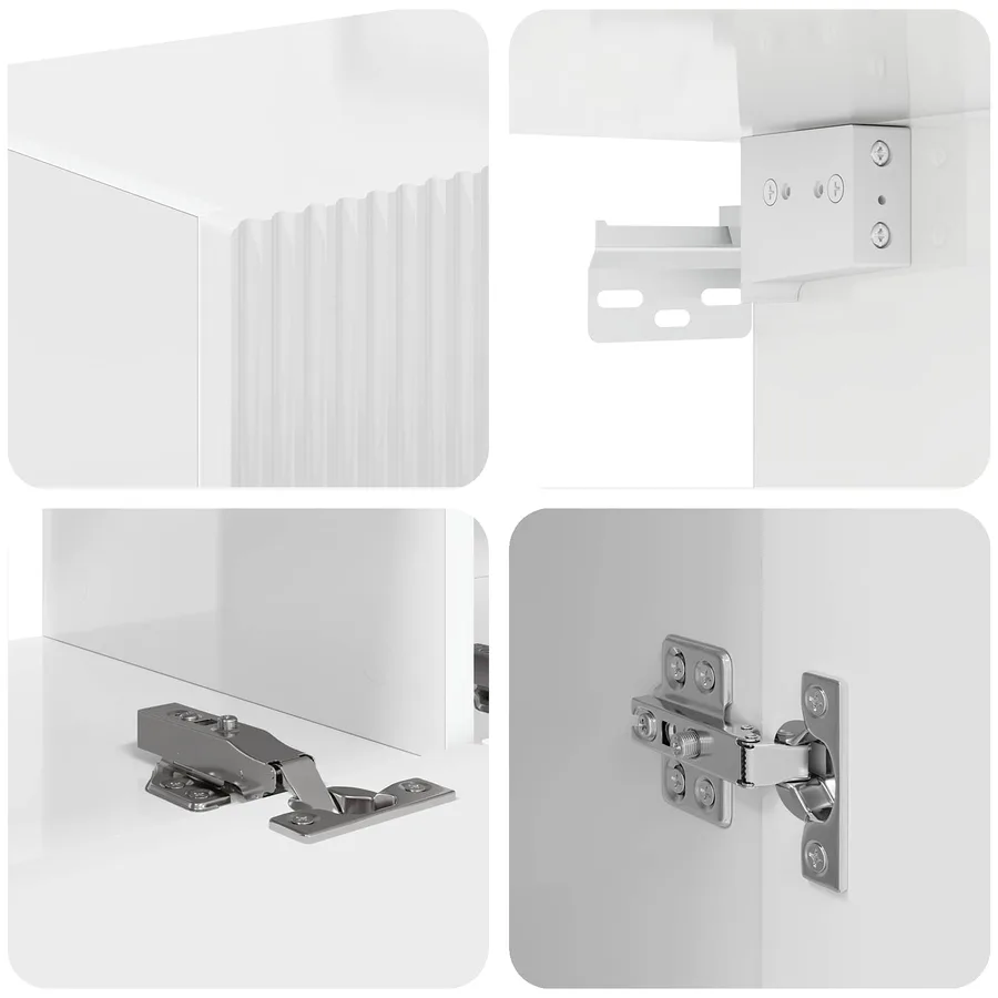 Ensemble meuble TV 5 pcs Blanc brillant Bois d'ingénierie - 11