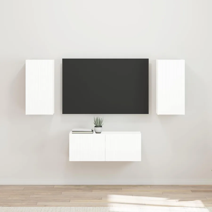 Ensemble meuble TV 6 pcs Blanc brillant Bois d'ingénierie
