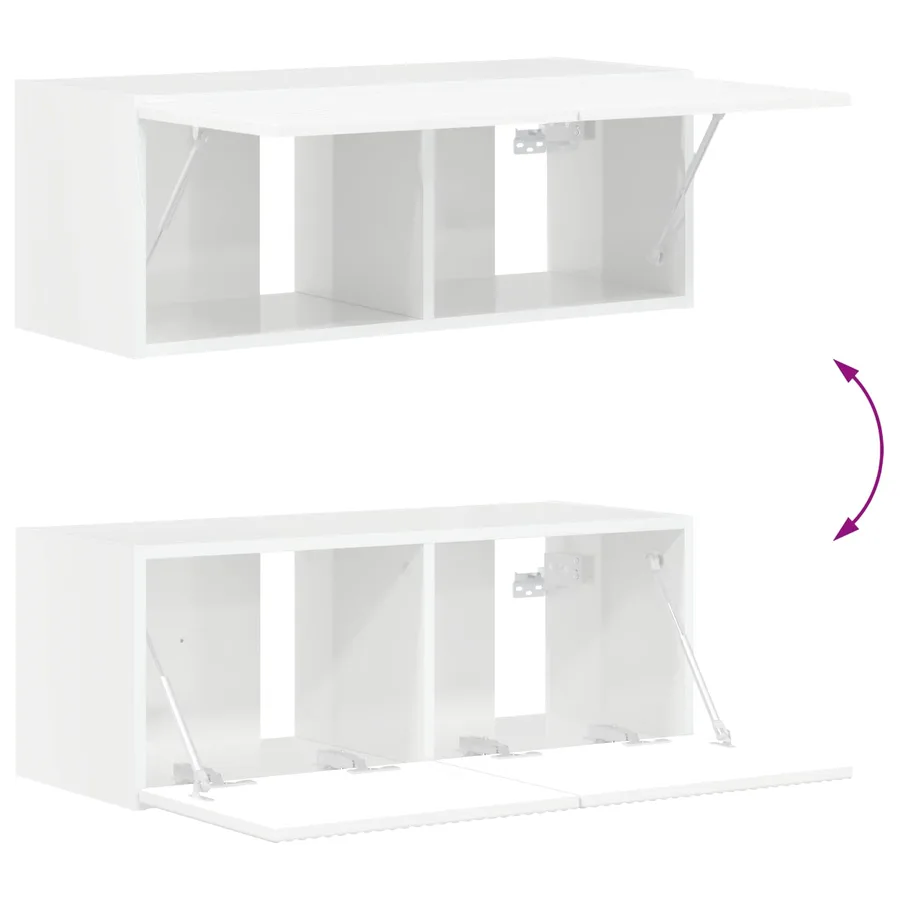 Ensemble meuble TV 6 pcs Blanc brillant Bois d'ingénierie - 10