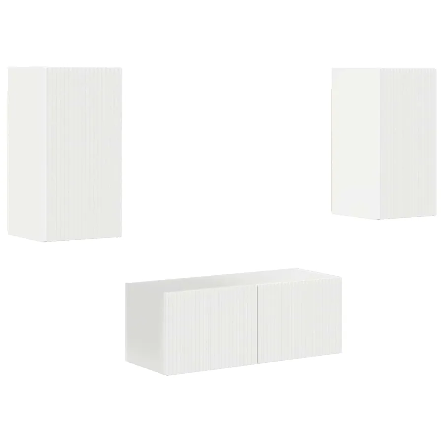 Ensemble meuble TV 6 pcs Blanc brillant Bois d'ingénierie - 2