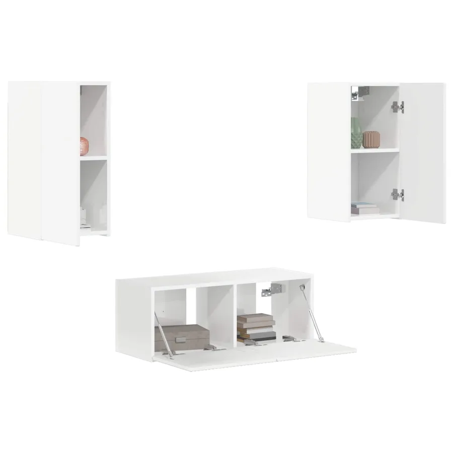 Ensemble meuble TV 6 pcs Blanc brillant Bois d'ingénierie - 3