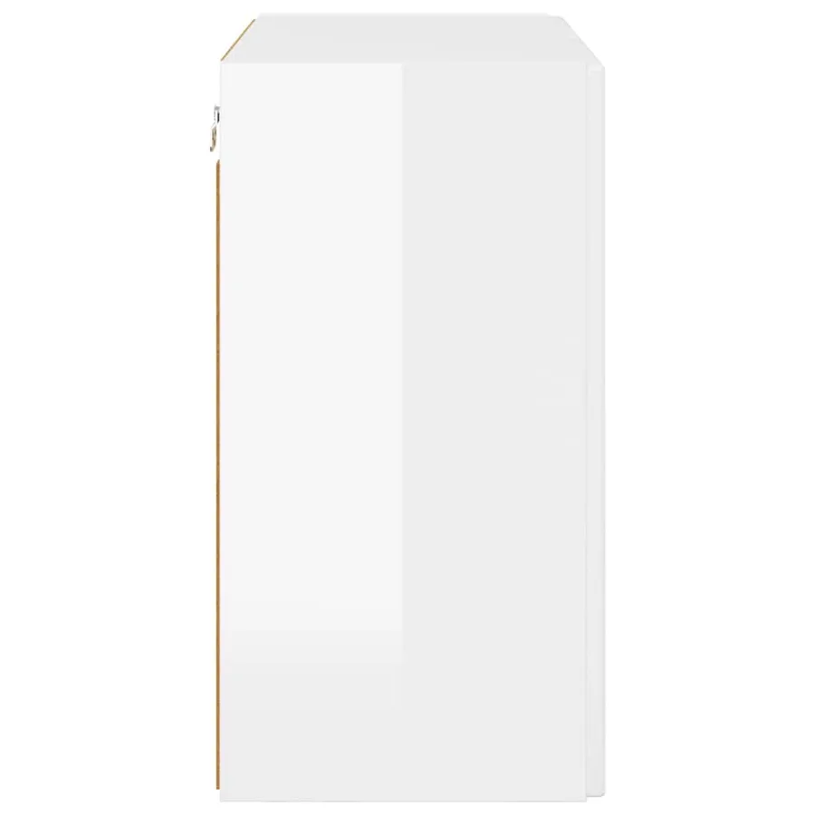 Meuble TV mural Montage mural Blanc brillant 59,5 x 31 x 60 cm - 7