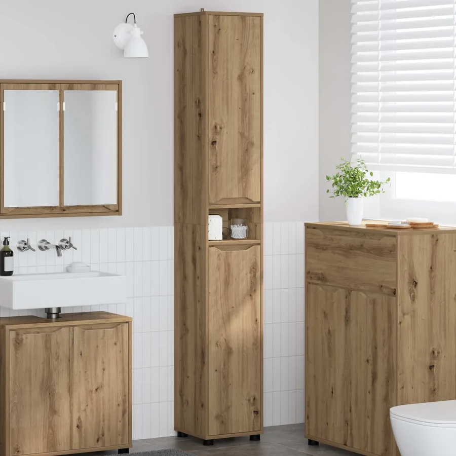 Cabinet de salle de bain Chêne artisanal 30,5 x 30 x 195 cm