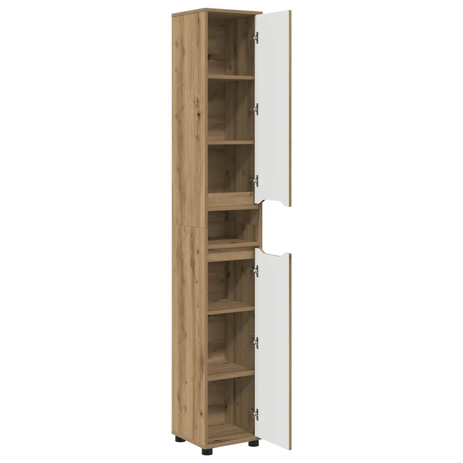 Cabinet de salle de bain Chêne artisanal 30,5 x 30 x 195 cm - 5
