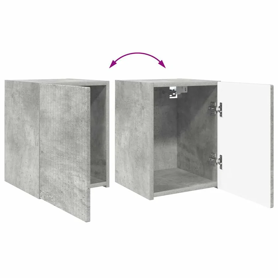 Meuble TV mural 2 pcs Béton 30 x 31 x 40 cm Bois d'ingénierie - 13