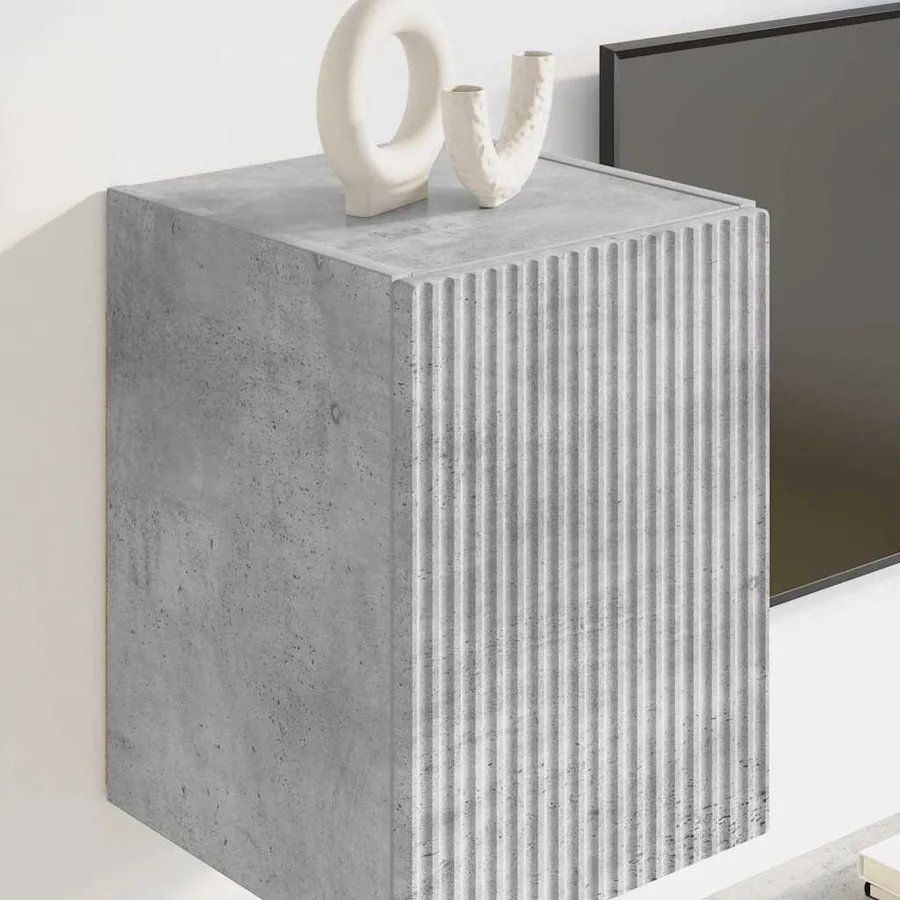 Meuble TV mural 2 pcs Béton 30 x 31 x 40 cm Bois d'ingénierie - 4