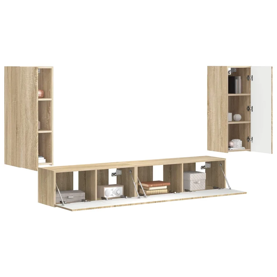 Ensemble meuble TV 4 pcs Chêne Sonoma Bois d'ingénierie - 3