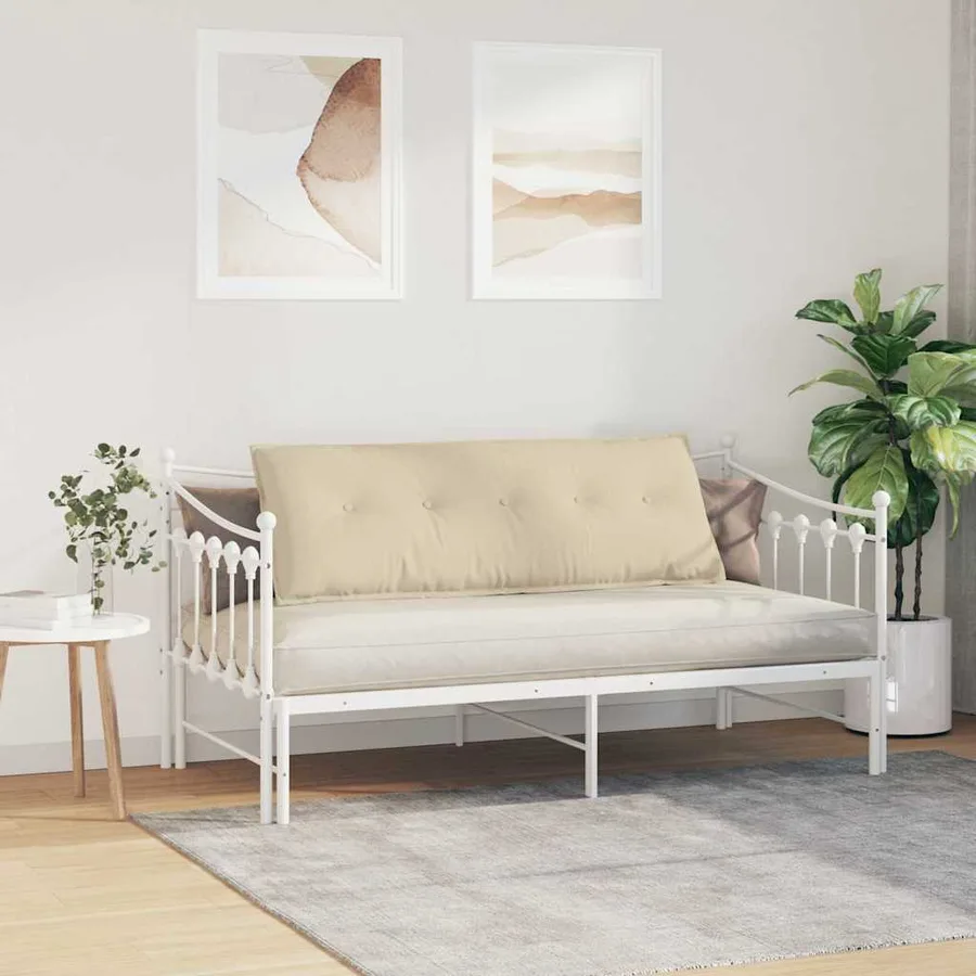 Coussin de Dos Crème 140 x 19 x 50 cm tissu - 4